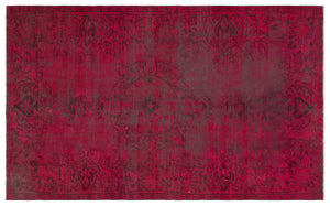 Red Over Dyed Vintage Rug 4'9'' x 7'10'' ft 146 x 238 cm