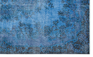 Blue Over Dyed Vintage Rug 5'8'' x 9'3'' ft 172 x 282 cm