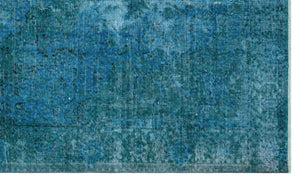 Turquoise Over Dyed Vintage Rug 5'0'' x 8'5'' ft 153 x 256 cm