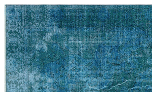 Turquoise Over Dyed Vintage Rug 5'0'' x 8'5'' ft 153 x 256 cm