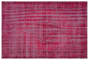 Fuchsia Over Dyed Vintage Rug 5'9'' x 8'11'' ft 176 x 273 cm