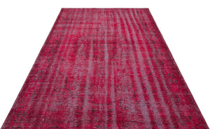 Fuchsia Over Dyed Vintage Rug 5'9'' x 8'11'' ft 176 x 273 cm