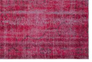 Fuchsia Over Dyed Vintage Rug 5'9'' x 8'11'' ft 176 x 273 cm