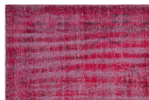 Fuchsia Over Dyed Vintage Rug 5'9'' x 8'11'' ft 176 x 273 cm
