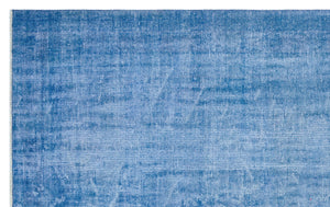 Blue Over Dyed Vintage Rug 5'9'' x 9'4'' ft 175 x 285 cm