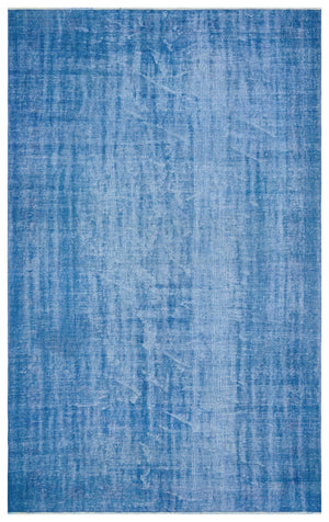 Blue Over Dyed Vintage Rug 5'9'' x 9'4'' ft 175 x 285 cm