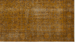 Brown Over Dyed Vintage Rug 5'3'' x 9'4'' ft 161 x 285 cm