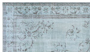 Blue Over Dyed Vintage Rug 5'9'' x 10'2'' ft 175 x 310 cm