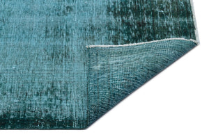 Turquoise Over Dyed Vintage Rug 5'7'' x 8'12'' ft 171 x 274 cm