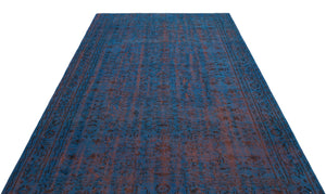 Blue Over Dyed Vintage Rug 5'12'' x 8'10'' ft 182 x 268 cm