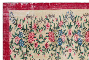 Retro Over Dyed Vintage Rug 5'10'' x 8'10'' ft 177 x 270 cm