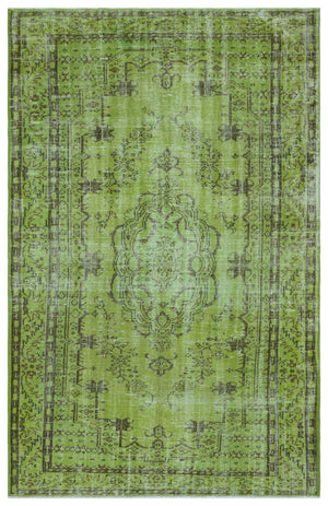 Green Over Dyed Vintage Rug 6'4'' x 9'5'' ft 192 x 286 cm