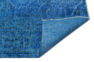 Blue Over Dyed Vintage Rug 5'10'' x 10'2'' ft 177 x 309 cm