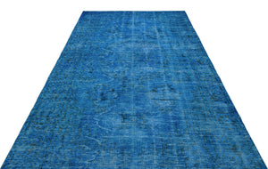 Blue Over Dyed Vintage Rug 5'10'' x 10'2'' ft 177 x 309 cm