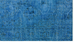 Blue Over Dyed Vintage Rug 5'10'' x 10'2'' ft 177 x 309 cm