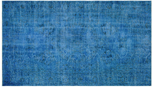 Traditional Design Blue Over Dyed Vintage Rug 5'10'' x 10'2'' ft 177 x 309 cm