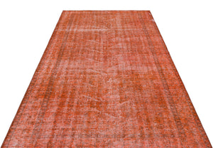 Orange Over Dyed Vintage Rug 5'0'' x 8'3'' ft 153 x 251 cm