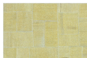 Natural Vintage Hemp Patchwork Rug 4'3'' x 6'5'' ft 130 x 196 cm