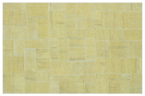 Natural Vintage Hemp Patchwork Rug 4'3'' x 6'5'' ft 130 x 196 cm