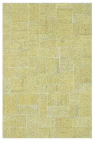 Natural Vintage Hemp Patchwork Rug 4'3'' x 6'5'' ft 130 x 196 cm