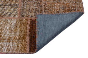 Brown Over Dyed Patchwork Unique Rug 9'1'' x 12'0'' ft 277 x 366 cm