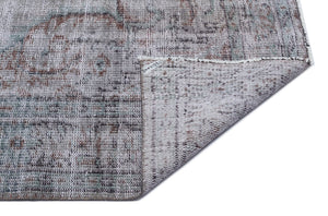 Gray Over Dyed Vintage Rug 6'2'' x 9'7'' ft 187 x 293 cm