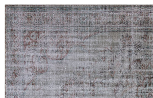 Gray Over Dyed Vintage Rug 6'2'' x 9'7'' ft 187 x 293 cm