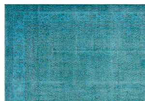 Turquoise Over Dyed Vintage Rug 7'0'' x 9'12'' ft 214 x 304 cm