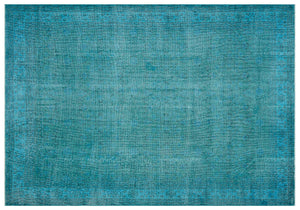 Turquoise Over Dyed Vintage Rug 7'0'' x 9'12'' ft 214 x 304 cm
