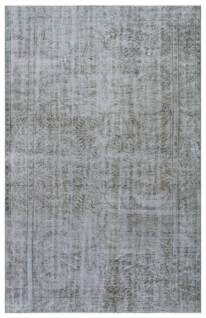 Gray Over Dyed Vintage Rug 5'6'' x 8'6'' ft 168 x 260 cm