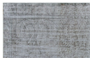 Gray Over Dyed Vintage Rug 5'6'' x 8'6'' ft 168 x 260 cm