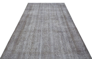 Gray Over Dyed Vintage Rug 5'11'' x 9'3'' ft 181 x 283 cm