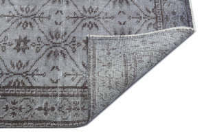 Gray Over Dyed Vintage Rug 5'5'' x 8'8'' ft 166 x 265 cm