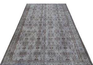 Gray Over Dyed Vintage Rug 5'5'' x 8'8'' ft 166 x 265 cm