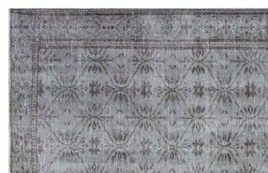Gray Over Dyed Vintage Rug 5'5'' x 8'8'' ft 166 x 265 cm