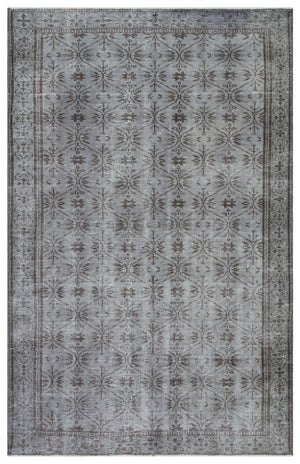 Gray Over Dyed Vintage Rug 5'5'' x 8'8'' ft 166 x 265 cm