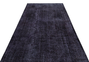 Gray Over Dyed Vintage Rug 5'5'' x 8'10'' ft 164 x 270 cm