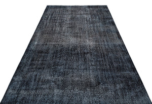 Gray Over Dyed Vintage Rug 5'9'' x 9'4'' ft 174 x 285 cm