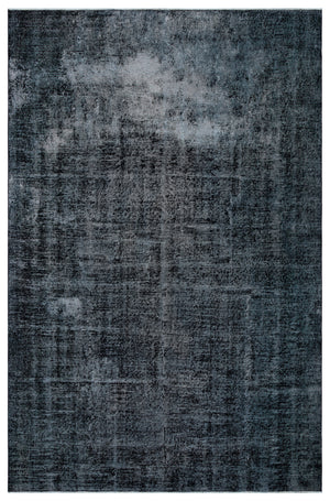 Black Over Dyed Vintage Rug 6'8'' x 10'2'' ft 202 x 310 cm