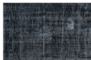 Black Over Dyed Vintage Rug 6'8'' x 10'2'' ft 202 x 310 cm