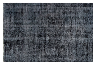 Black Over Dyed Vintage Rug 6'9'' x 10'3'' ft 205 x 312 cm