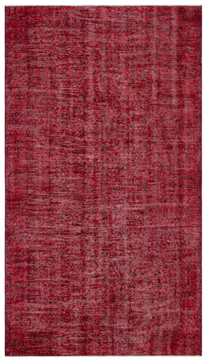 Red Over Dyed Vintage Rug 5'0'' x 8'11'' ft 153 x 272 cm