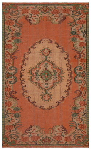 Orange Over Dyed Vintage Rug 5'3'' x 8'11'' ft 161 x 271 cm