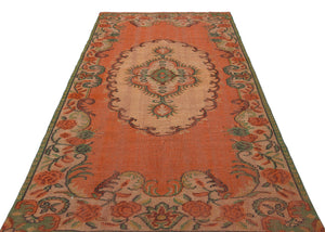 Orange Over Dyed Vintage Rug 5'3'' x 8'11'' ft 161 x 271 cm