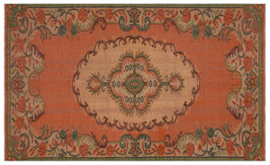 Orange Over Dyed Vintage Rug 5'3'' x 8'11'' ft 161 x 271 cm