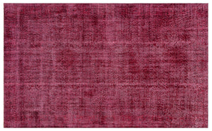 Red Over Dyed Vintage Rug 5'5'' x 8'10'' ft 166 x 270 cm