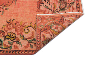 Orange Over Dyed Vintage Rug 5'0'' x 8'6'' ft 153 x 259 cm