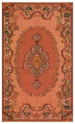 Orange Over Dyed Vintage Rug 5'0'' x 8'6'' ft 153 x 259 cm