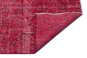 Red Over Dyed Vintage Rug 6'9'' x 10'9'' ft 205 x 328 cm