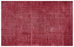 Red Over Dyed Vintage Rug 6'9'' x 10'9'' ft 205 x 328 cm